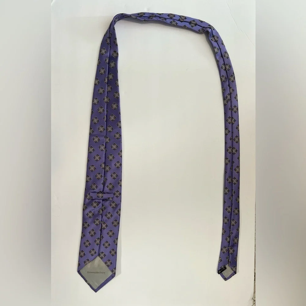 Ermenegildo Zegna, Floral, Daisy, 100% Silk, Elegant, Purple,Patterned,Men's Tie
